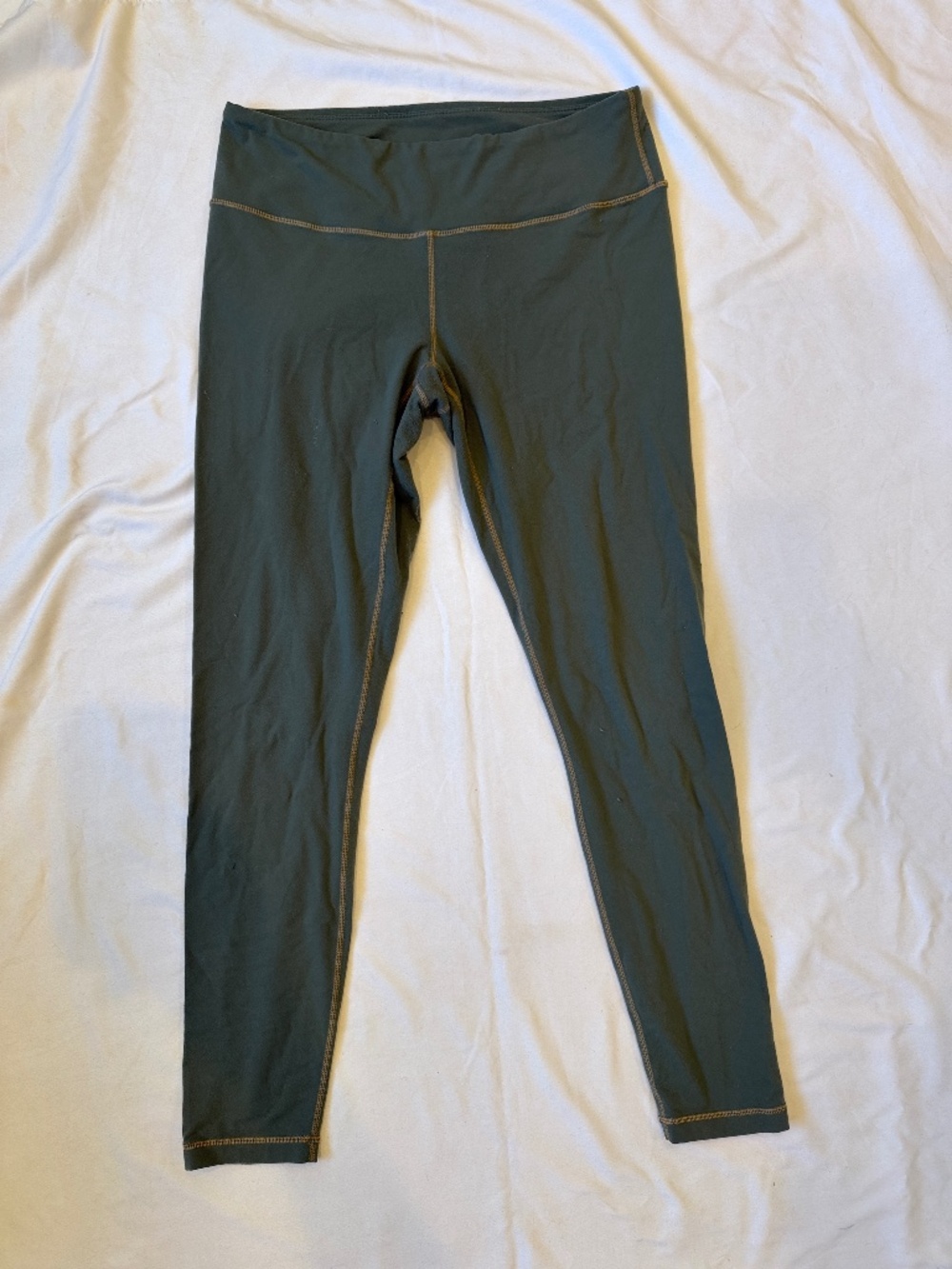 prAna Women's Yoga Leggings Large Dark Olive Green Hidden Pocket